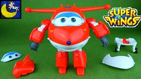 Super Wings Toys Transform N Talk Jett Take Apart Mix N Match Airplane and Bot from Sprout Channel