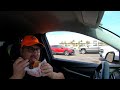 Eating Dairy Queen Drive Thru Patty Melt &amp; Fries, Port Isabel, Texas, 31 January 2024, GX022448