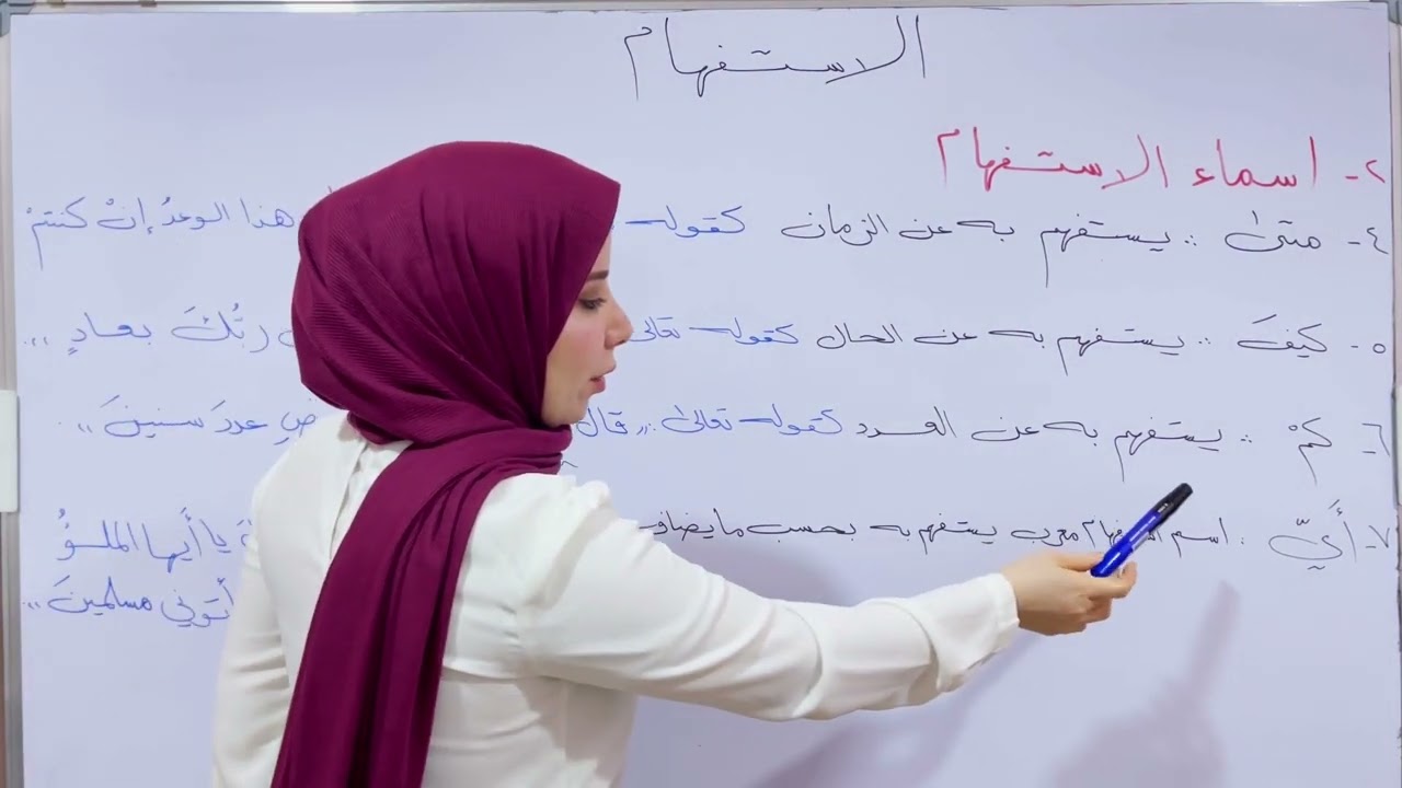 الاستفهام للصف الثاني المتوسط