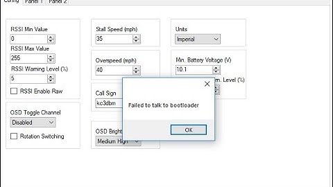 How to fix minimosd failed to talk to bootloader