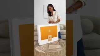 The iMac M3 in orange unboxing #apple #appleunboxing #asmr #iMac #applehaul