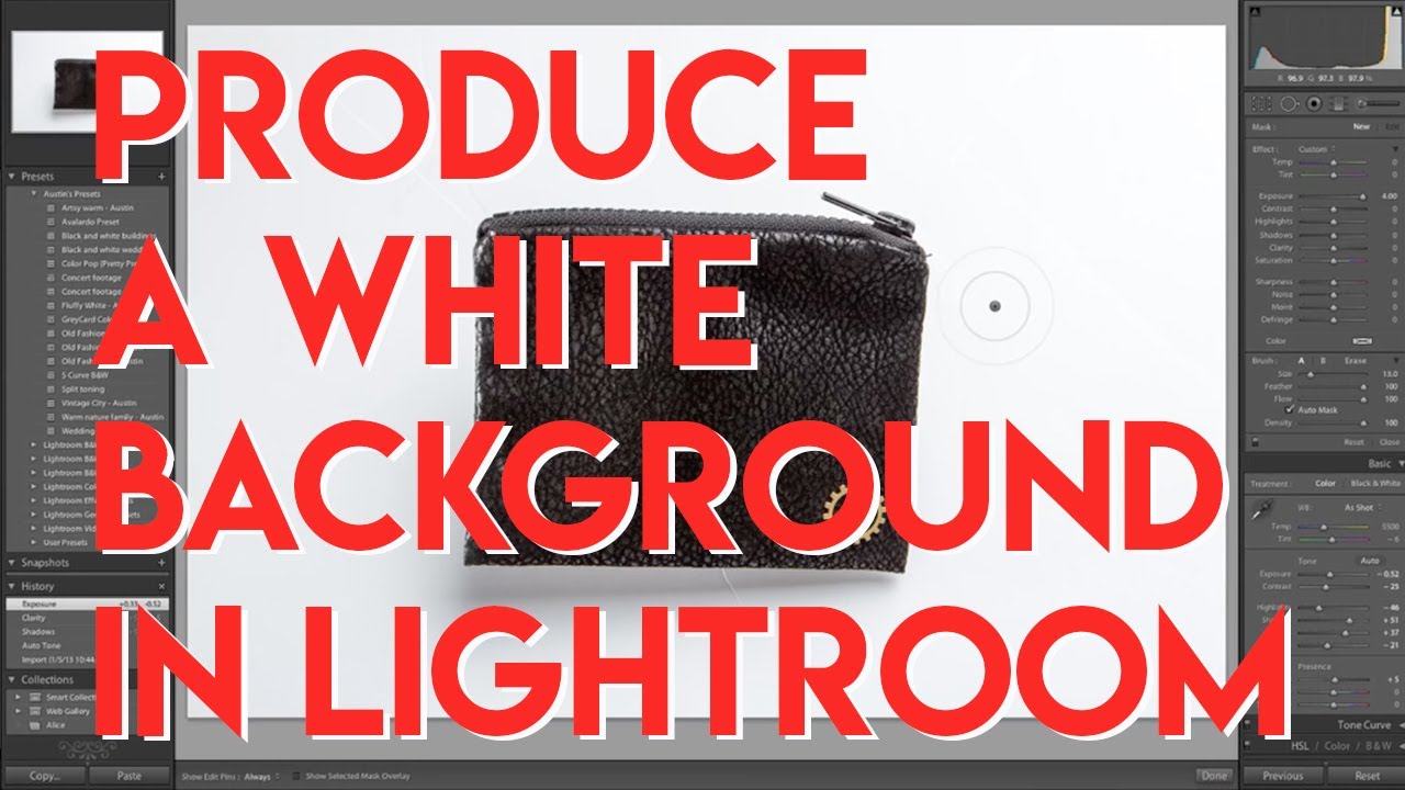 How to make a white background in Lightroom - YouTube