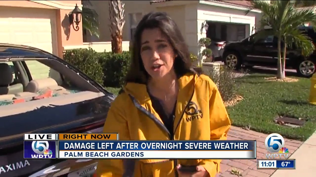 Cars Homes Damaged By Storms In Palm Beach Gardens Youtube