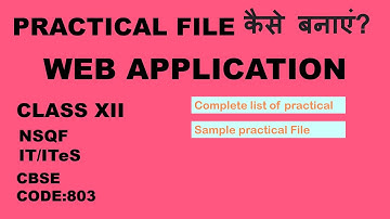 Practical File example Class XII Web Application