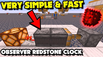 How to Make an OBSERVER REDSTONE CLOCK | Very Simple & Fast (Minecraft Redstone Tutorial)
