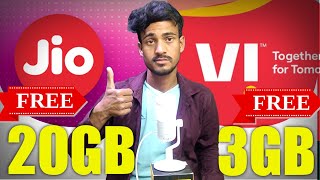 Jio 20 GB Data Free । Jio Free Data । Vi Free Data । Jio And Vi Free Data । Free Data In Jio