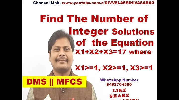 FIND THE NUMBER OF SOLUTIONS OF THE EQUATION X1+X2+X3=17 WHERE X1,X2,X3 GREATER THAN OR EQUAL TO 1