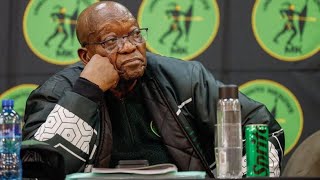 MK party president Jacob Zuma addressing media on developments