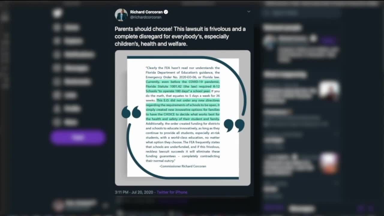 State Education Commissioner responds to FEA lawsuit filed over schools reopening