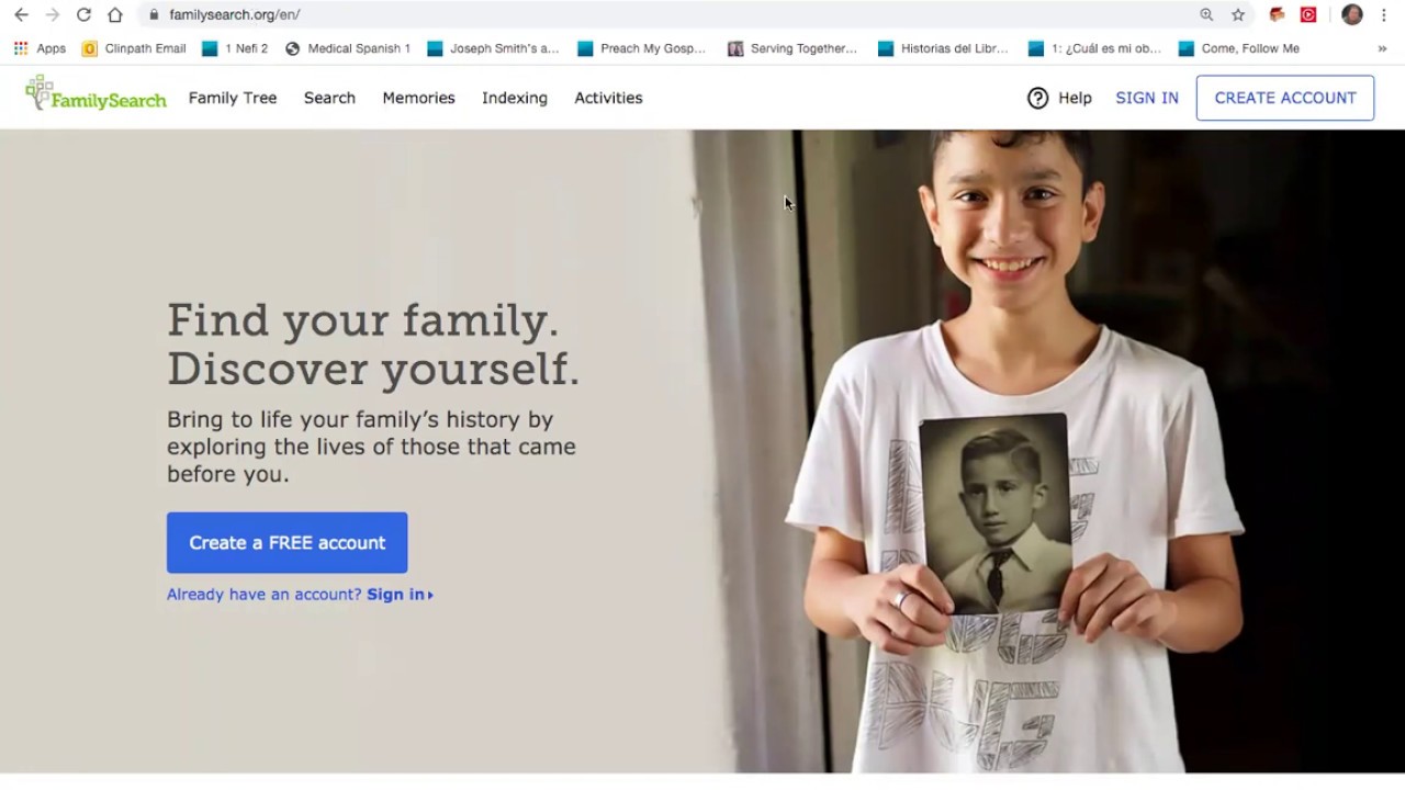 1 how to create a new account on familysearch youtube