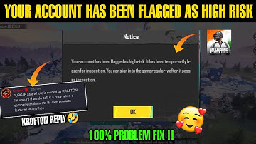 Bgmi Your Account Has Been Flagged As High Risk Problem | Bgmi Account Frozen Problem