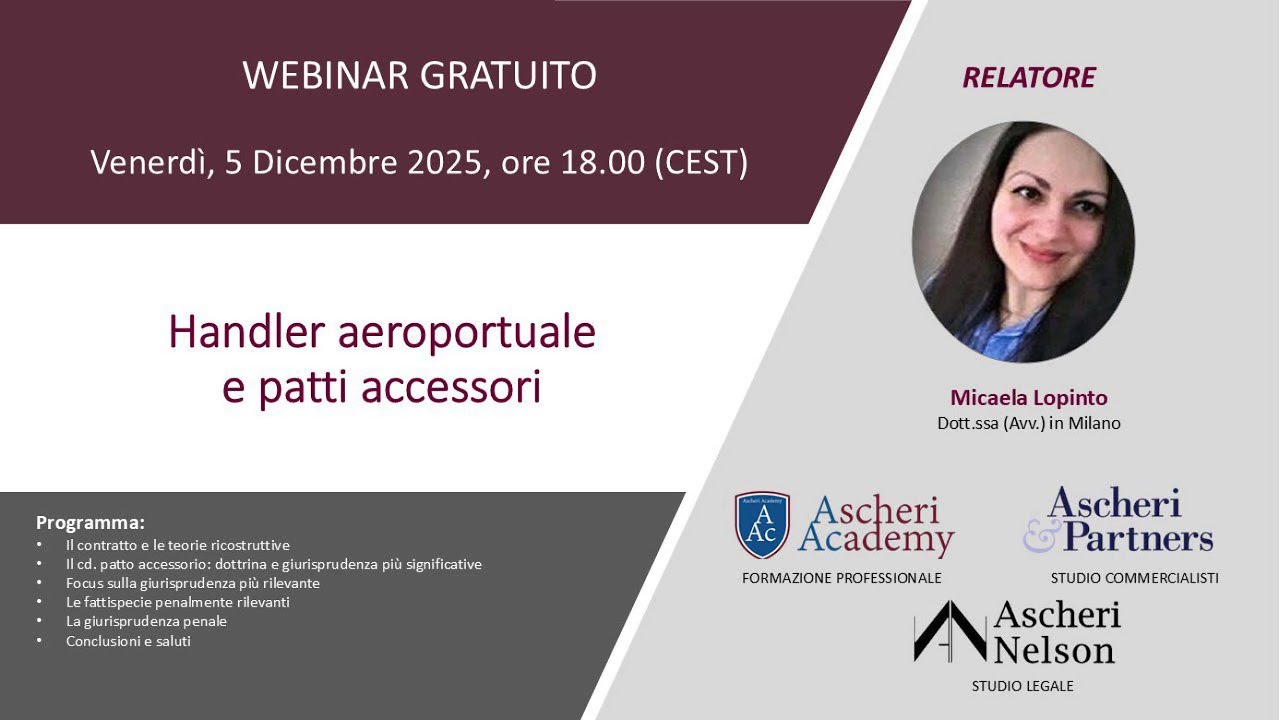 Webinar: Handler Aeroportuale e Patti Accessori