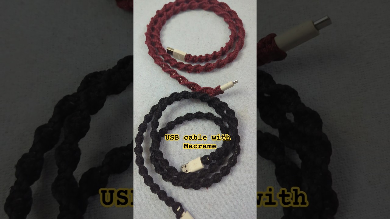 USB cable with Macrame || protect your charging cable