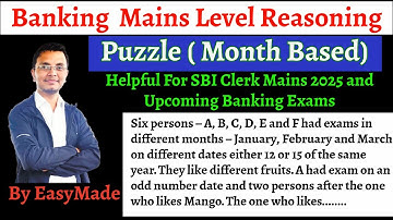 SBI Clerk Mains 2025 Puzzle, Banking Mains Reasoning