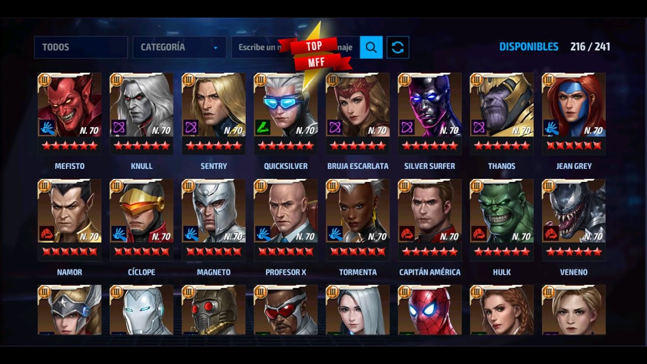 Marvel Future Fight: TOP MEJORES PERSONAJES DE MFF 07/07/2021 - YouTube