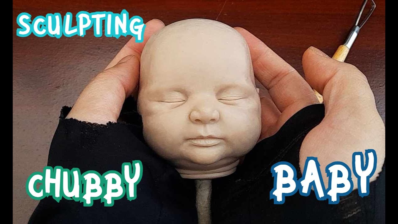 Sculpting Chubby Baby Face in polymer clay, TUTORIAL TIMELAPSE