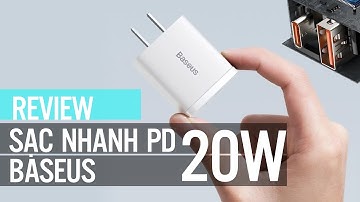 Cốc sạc nhanh Baseus Chuẩn PD 20w siêu nhỏ USB      Type C