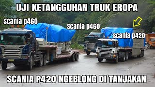 Auto Viral !!! 3 Unit Truk Trailer Scania Balapan di Tanjakan Sitinjau Lauik