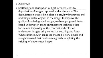 Contrast and color improvement based haze removal of underwater images using fusion technique
