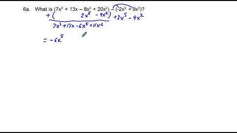 Algebra 2 ACP Preview Problem 6a Polynomial Subtraction Problem
