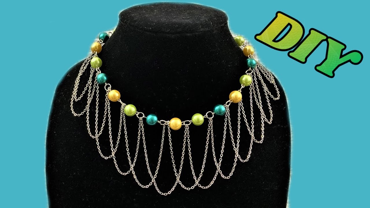 How to Make this Beaded Necklace at Home DIY Statement Beaded