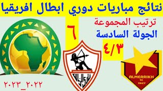 ترتيب مجموعة الزمالك دوري أبطال أفريقيا 2023 بعد الفوز اليوم على المريخ السوداني