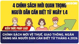 KIẾN THỨC PHÁP LUẬT: Chính sách mới về thuế, giao thông, ngân hàng từ tháng 4.2026| Báo Lao Động