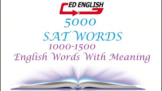 5000 SAT Words 1001-1500   English Words With Meaning