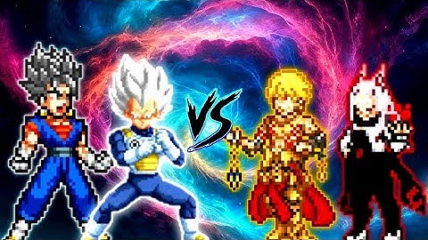 Vegito V3 OP (AF) & Vegeta MUI V2 OP VS King Gilgamesh CCC V3 & Yi in Jump Force Mugen