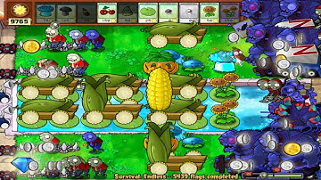 Plants vs. Zombies - Survival Endless (Pool) 8 Cob Cannon Strategy