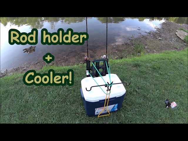 Rolling cooler with rod holders added to it!!! 