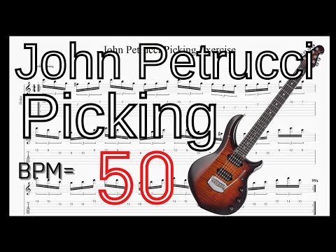 【ゆっくり】ジョン･ペトルーシ ギターピッキング基礎練習 テクニカルギター TAB John Petrucci Picking Exercise Guitar 【キソレン TAB】