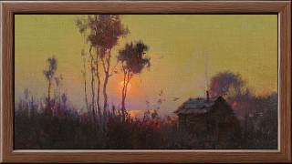 Rustic Cabin at Sunset | Impressionist Countryside Landscape | Frame TV Art 4K | Illusion Fine Art screenshot 2
