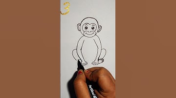How to draw monkey with 3 number/monkey drawing #shorts #monkey #howtodraw