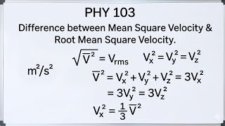Mean Square/Root Mean Square Velocity...