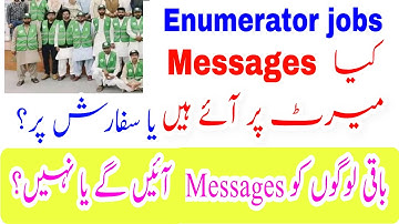 Enumerator jobs Selection Messages Received