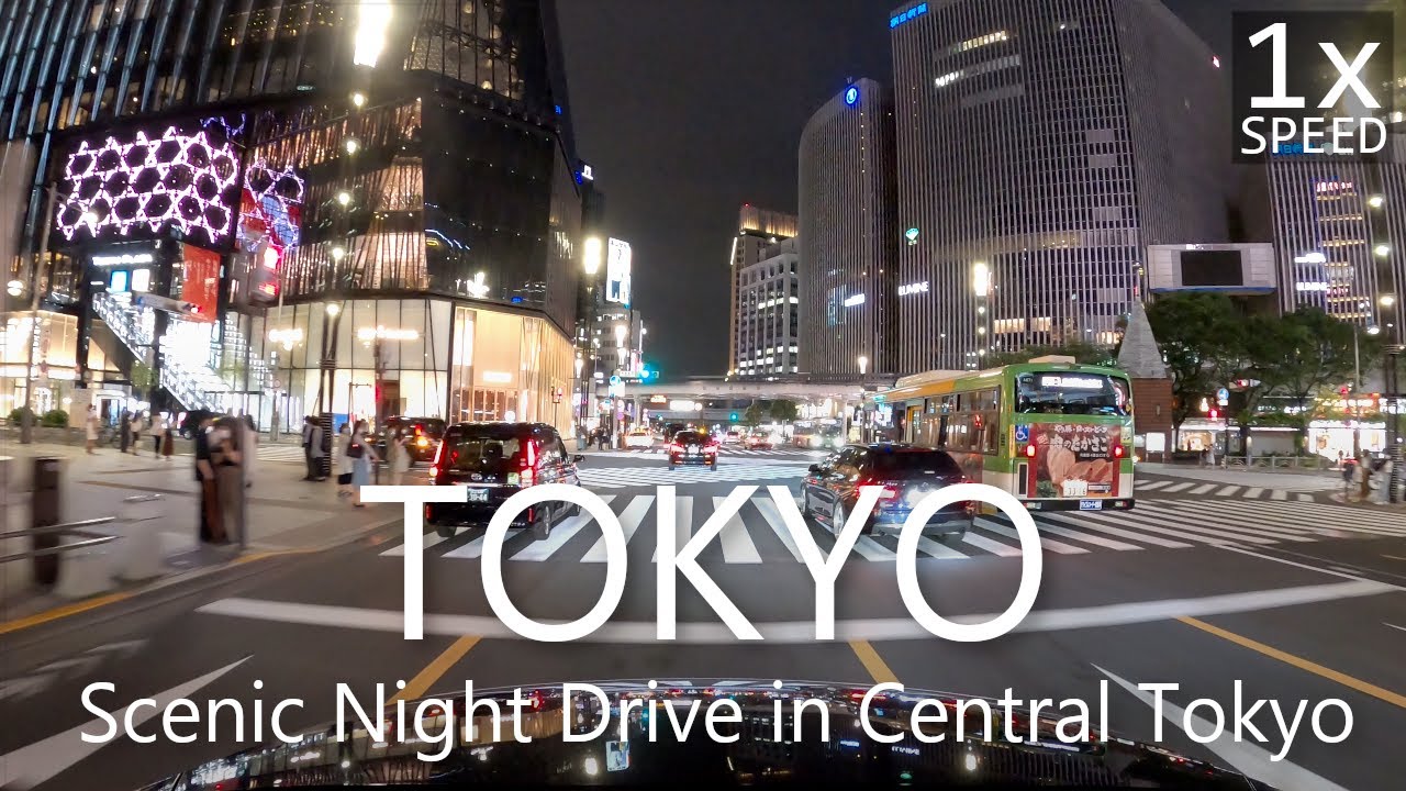 4K Tokyo Scenic Night Drive: Toyosu to Tokyo Station and Skytree / 東京夜景