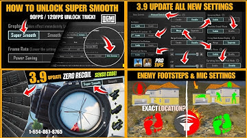 🔴 BGMI 3.9 Update Super Smooth Graphics | Basic Advance/Control | Sensitivity | Footstep Sound Guide