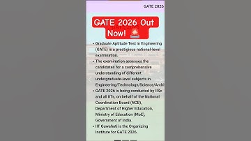 🚨 GATE 2026 Official Notification OUT Now! | IIT Guwahati Conducting#viral #viralvideo #viralreels