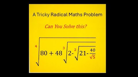 Tricky Radical Question - Can you solve it? #education #learnmath #mathsolympiad #germany