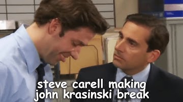the office bloopers: steve carell making john krasinski break for 8 mintutes straight | Comedy Bites