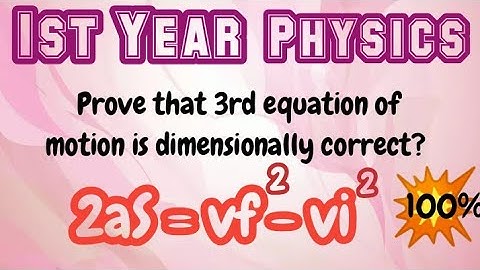 Prove that 3rd equation of motion is dimensionally correct! important topic @SpingxoPro