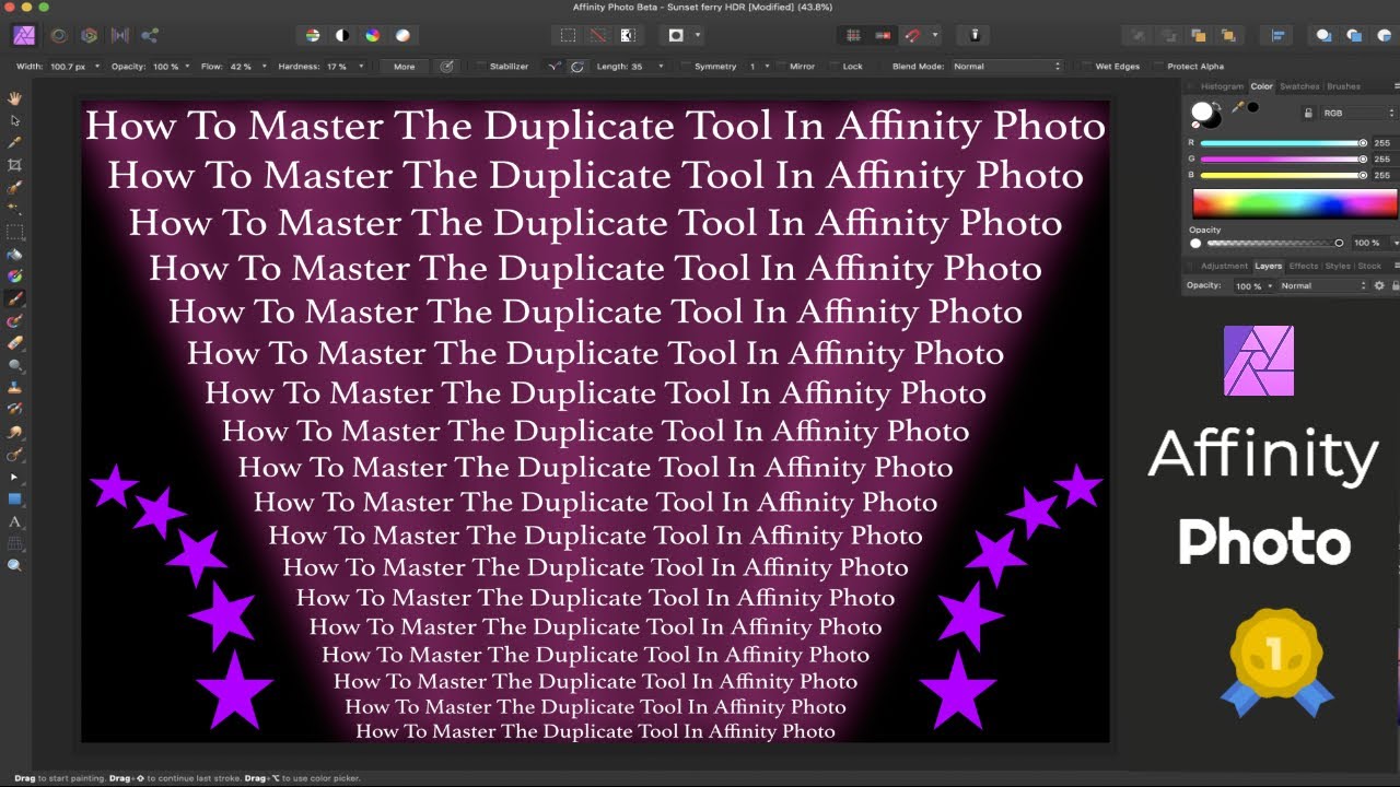 How To Copy, Paste and Power Duplicate Tool in Affinity Photo - Master ...
