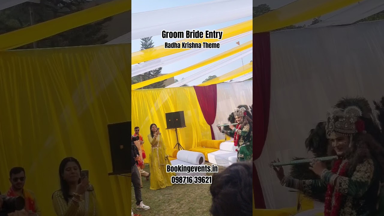 Groom Bride Entry with Radha Krishna Team - 