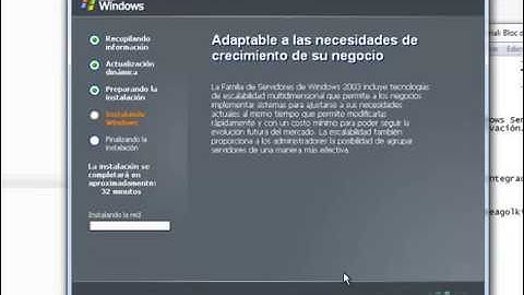 Video tutorial instalación de Windows Server 2003 en máquina virtual virtualbox