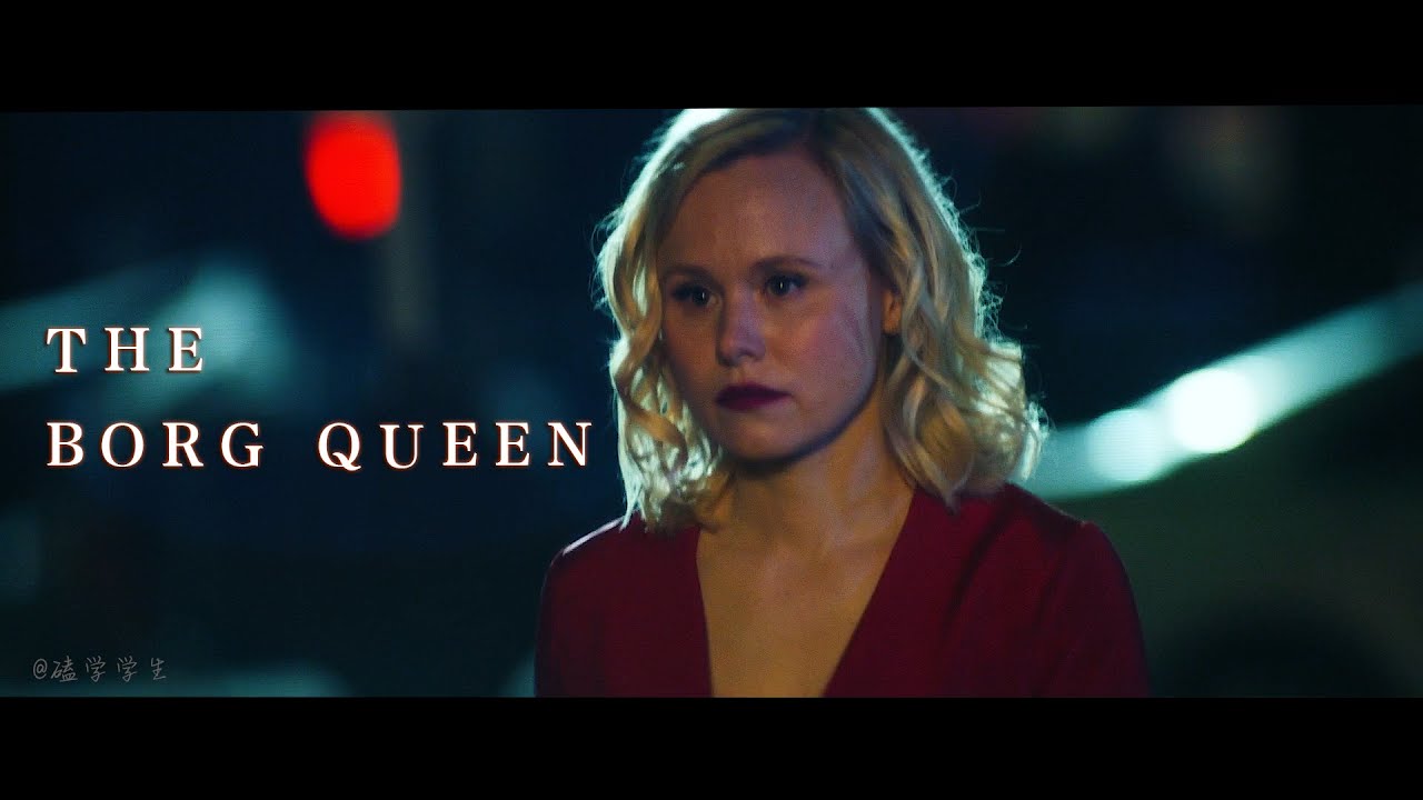 alison pill picard red dress Alison Pill Wearing THAT RED DRESS with Annie Wersching as The Borg Queen and Jonathan Frakes who brilliantly directed the episode :-)