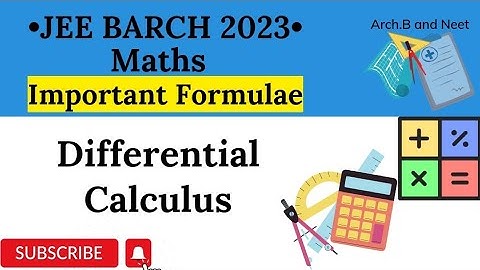 JEE B.Arch 2023 Maths Important Formulae | #11 Differential Calculus