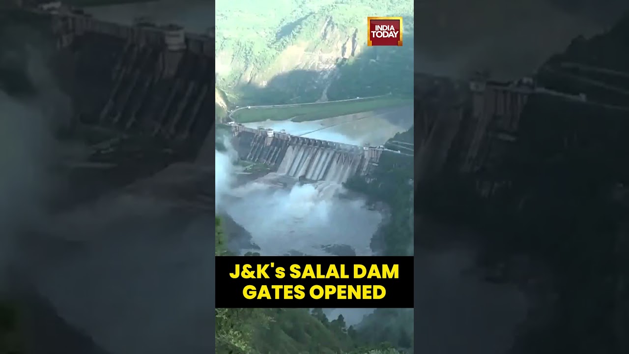Salal Dam Gates Opened After Heavy Rainfall in J&K | Chenab River Water Rises | Flood Alert in J&K