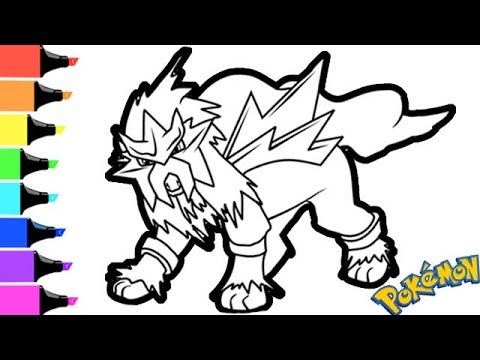 Entei Coloring Pages - Legendary Pokemon Coloring Pages - Coloring Pages  for Kids and Adults