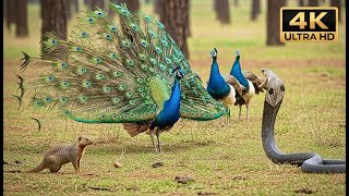 King cobra vs. mongoose and peacock: Animal Battle 4K